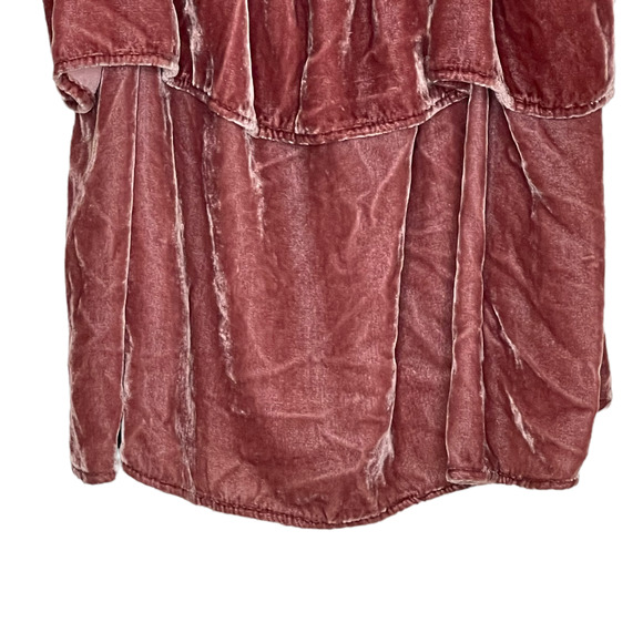 Madewell Womens Spaghetti Strap Tank Top Size XXS Silk Blend Velour Tiered - Picture 4 of 6